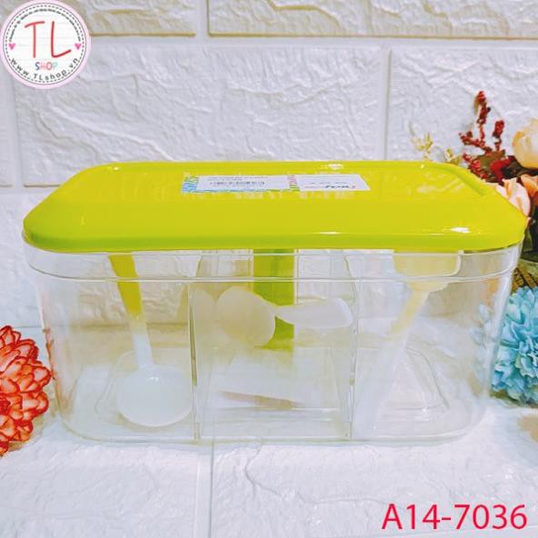 Hộp đựng gia vị tiện lợi ba ngăn