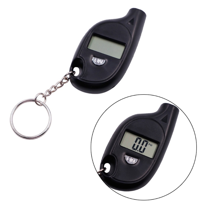 Móc Khóa Mini Đo Áp Suất Lốp Xe Hơi PSI Kpa Bar Kg / Cm2 Có Màn Hình LCD Kỹ Thuật Số