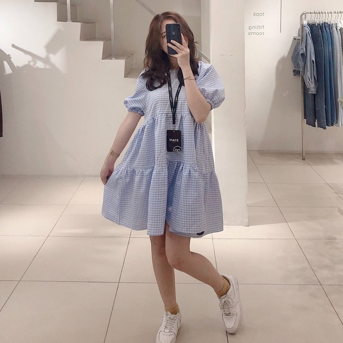 [Mã SKAMSALEP6 giảm 10% tối đa 100K đơn 150K] Đầm babydoll MIEU 2 tầng - HMR15 (Xanh dương đậm) | BigBuy360 - bigbuy360.vn