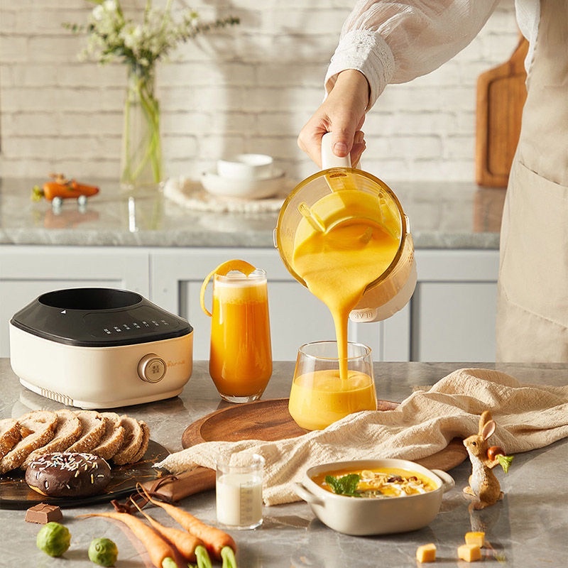 Máy Làm Sữa Hạt Sinh Tố Đa Năng Có Nắp Đậy Chống Ồn Bear PBJ-B06W1 Chính Hãng