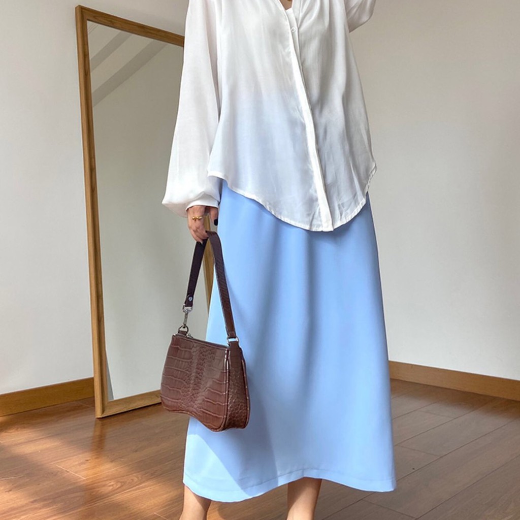 Chân Váy Dài Qua Gối Xẻ Sườn Phong Cách Ulzzang V30 | BigBuy360 - bigbuy360.vn