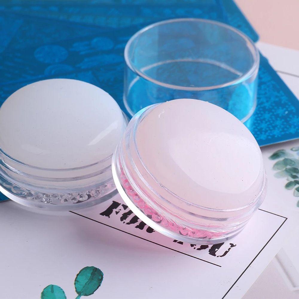 Dụng Cụ In Hình Móng Tay Đầu Tròn Bằng Silicon Trong Suốt Cho Nữ
