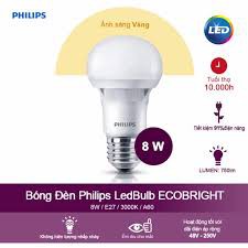Bóng Led buld ECOBRIGHT 8w  Philips