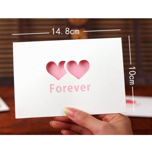 Thiệp Valentine trái tim, thiệp cám ơn, chúc mừng phong cách đơn giản dễ thương