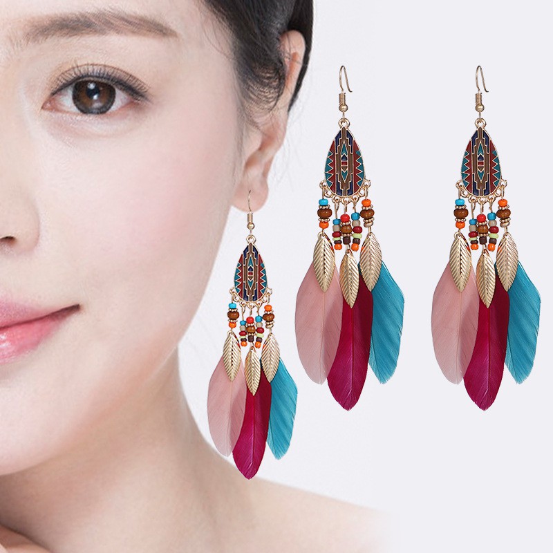 [HOT NEW] Khuyên tai boho thổ cẩm nhiều màu sắc 2021