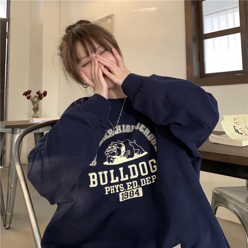 Áo Nỉ Sweater Nam Nữ BULLDOGS, Form rộng, chất nỉ da cá dày dặn- Hàng QC | BigBuy360 - bigbuy360.vn