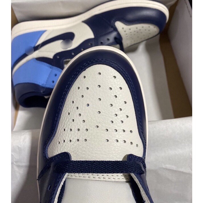 Giày JOR.DAN 1 OBSIDIAN HIGH CAO CỔ, Giầy sneaker JD1 trắng xanh than full bill box phụ kiện