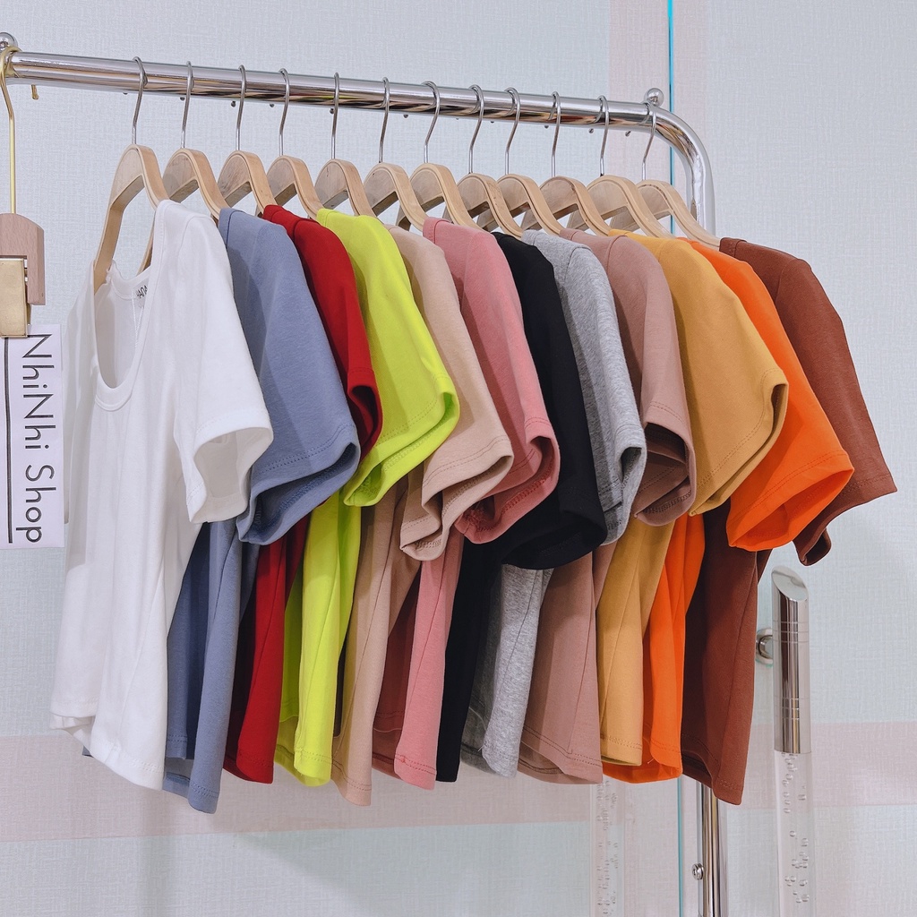 Áo phông Croptop ngắn tay dáng ôm, Áo thun dáng ngắn form ôm XX755 - NhiNhi Shop