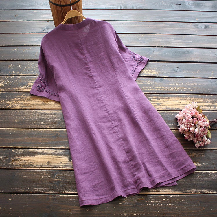 ☻ L O T U S ☻ Áo Kiểu Sườn Xám Cổ Điển Thêu Họa Tiết Plus Size Mới Dành Cho Nữ CAL1388