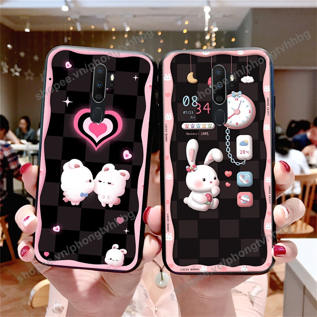 Ốp lưng Oppo A5 2020 / A9 2020 gấu,thỏ trắng , đồng hồ dễ thương cute cực đẹp