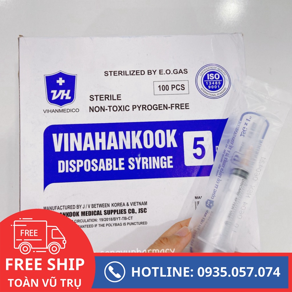 (Lẻ 1 cái) Bơm tiêm sử dụng 1 lần 1ml - 3ml - 5ml - 10ml - 20ml P119