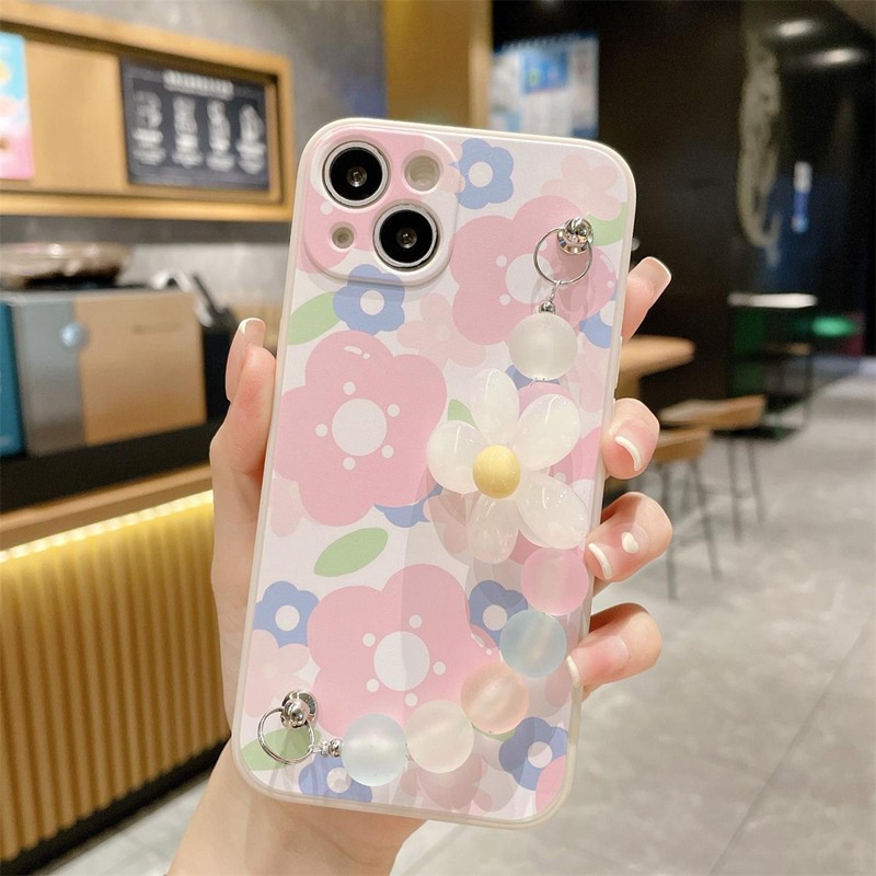 Compatible For Samsung Galaxy A05 A05S A24 M14 A04S A04e A13 A23 A33 A53 A73 M54 M23 M33 M53 S8 S9 Plus S20 S21 FE Note 8 9 20 Note 10 Plus Ốp Điện Thoại Cho INS phiên bản Hàn Quốc vẽ hoa vòng tay nữ