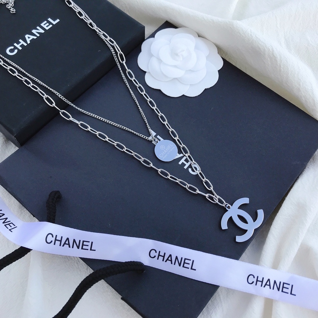 Vòng cổ Chanel Bằng Thép Titan Không Phai Phong Cách retro Cá Tính