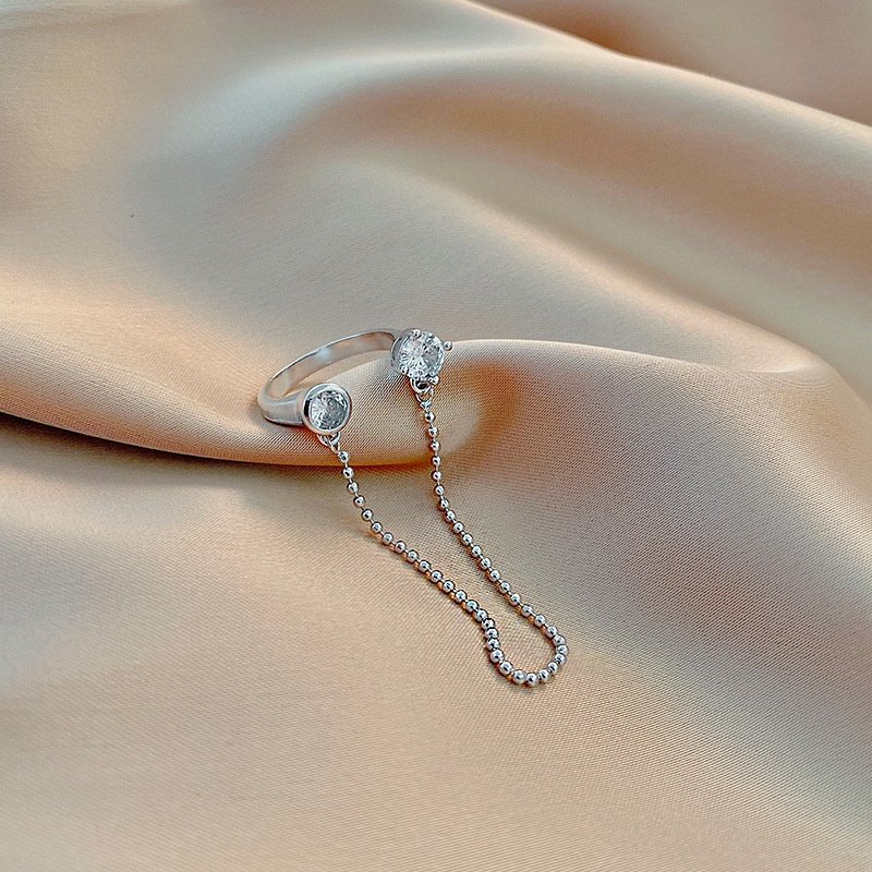 Nhẫn Hở Hình Bướm Đính Đá zircon Lãng Mạn