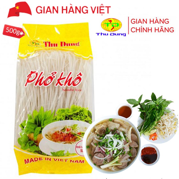 Phở Thu Dung/phở khô cao cấp 500g - chất lượng tuyệt hảo, thơm ngon đậm đà