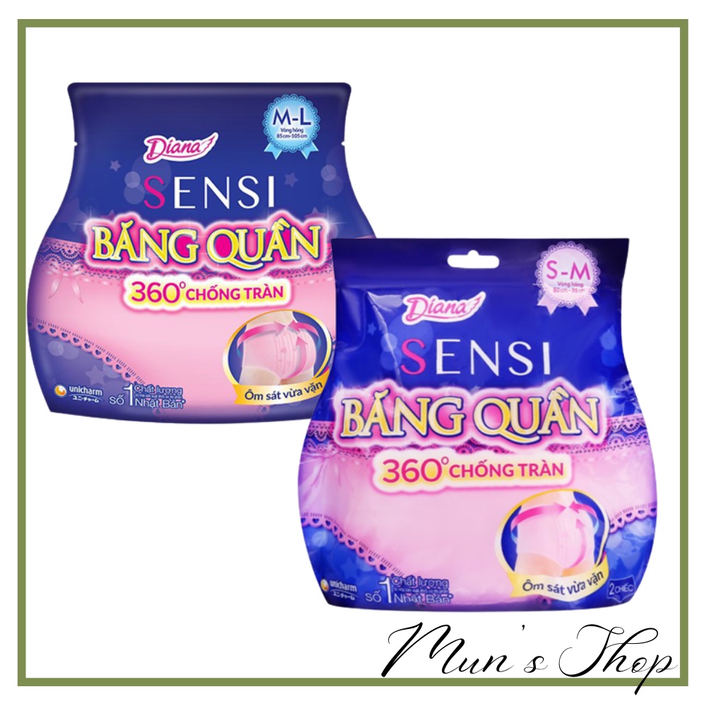 Băng vệ sinh Diana Sensi 360 Độ Chống Tràn - Bvs ban đêm Size M-L /S-M - tã người lớn dạng quần