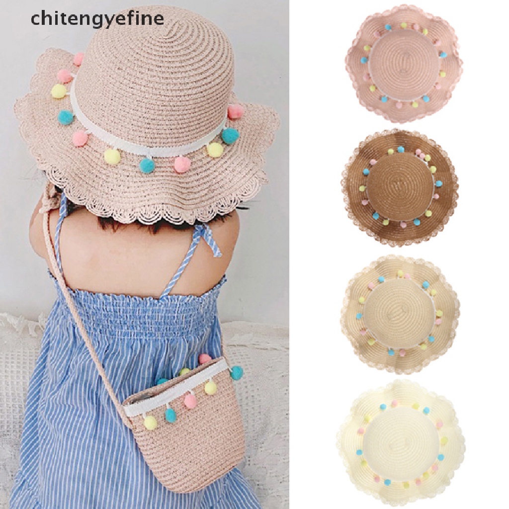 Nón cói kèm túi đựng thời trang mùa hè cho bé gái