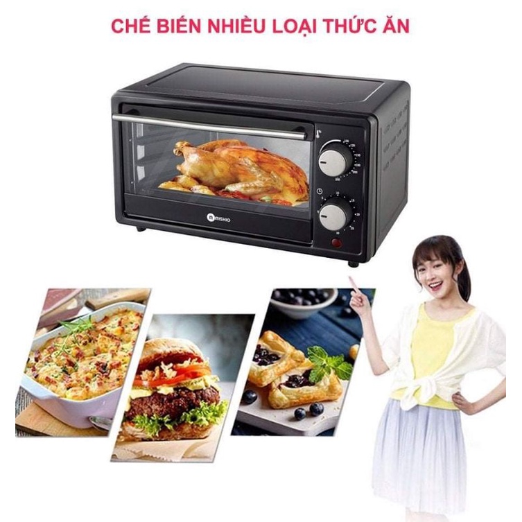 Mishio Lò Nướng điện MK177, Dung Tích Lớn 14L, Bảo Hành 14 Tháng