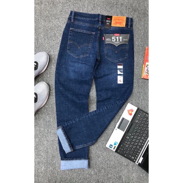 Quần jean nam ⚡ 𝗛𝗮̀𝗻𝗴 𝗰𝗮𝗼 𝗰𝗮̂́𝗽 ⚡ Quần bò LEVI'S 511 xanh, ống đứng, Cambodia xuất dư cực đẹp, mẫu mới nhất 20