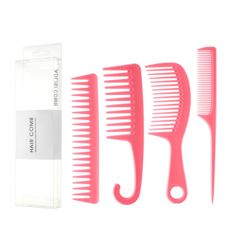 Set 4 Lược Chải Tóc Gỡ Rối Răng Thưa Tiện Dụng Cho Nữ YOUYO