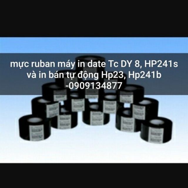 Cuộn mực in date của máy in date dập tay, mực in ru băng, mực in ruyban, mực in máy đóng date dy 8, hp23, hp241b