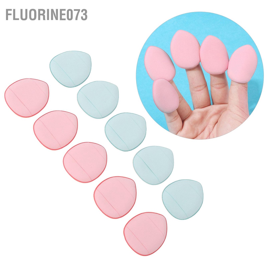 Fluorine073 10 cái Bọt Biển Trang Điểm Ngón Tay Mềm Mại Đàn Hồi Mỹ Phẩm Bột Puff cho Kem Nền Che Khuyết BB Cream