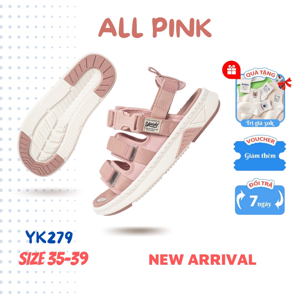 Sandal Nữ Quai Chéo Thể Thao Thời Trang Chính Hãng YANKI Sport YK279 - Hồng