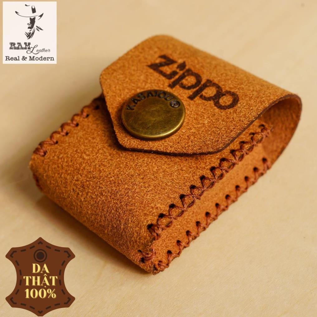 Bao Zippo da bò lộn màu vàng