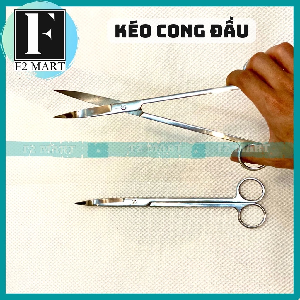 Kéo Inox Tỉa Cây Thuỷ Sinh-Kéo cong đầu chuyên dụng trong cắt tỉa cây thuỷ sinh