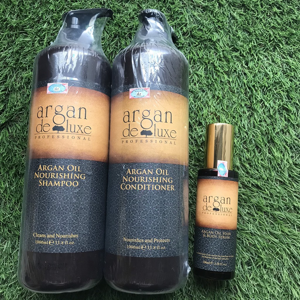 Dầu gội xả phục hồi tóc hư tổn Argan Deluxe Nourishing Oil 1000mlx2