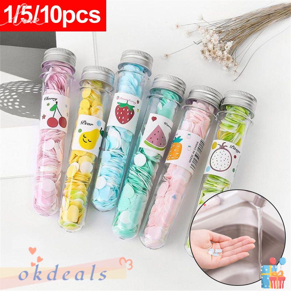 Bộ 1/5/10 Ống Xà Phòng Giấy Rửa Tay Chống Nhiễm Trùng Có Mùi Thơm Nhiều Màu Sắc Dùng Trong Nhà Tắm/Đi Du Lịch