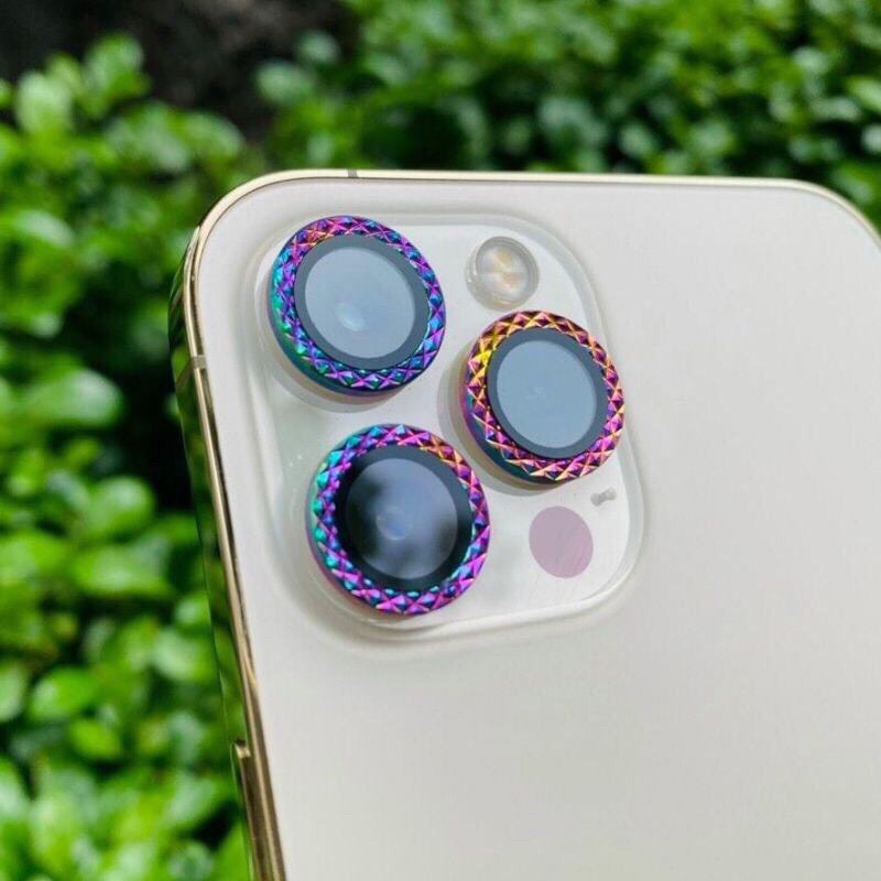 🌟MỚI , 7 MÀU CẦU VỒNG, TITAN GỢN SÓNG 🌟Dán bảo vệ từng mắt Camera cho iPhone 11 / 12 / 13 / MINI / PRO / MAX