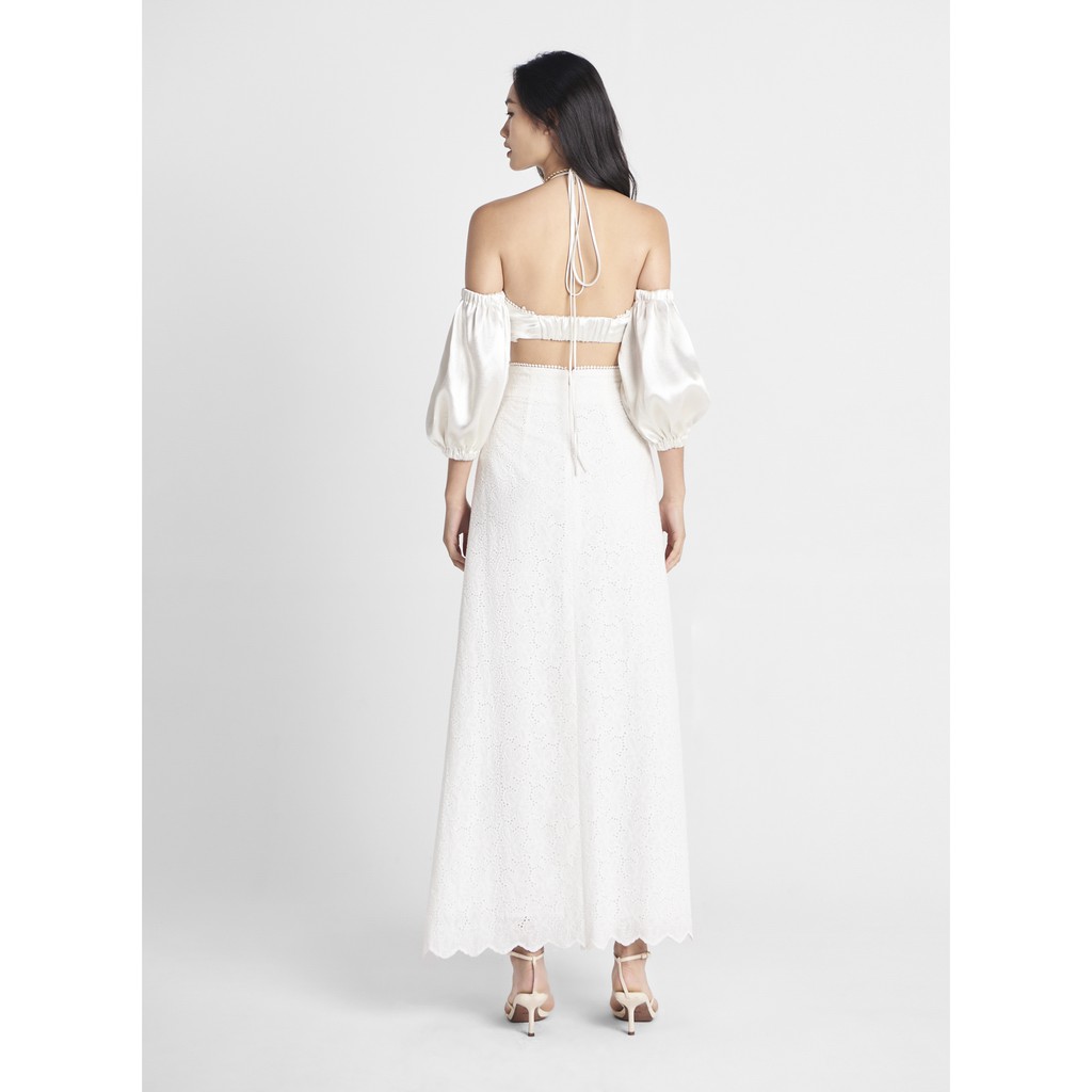 NUDIEYE - Đầm dài cổ yếm cùng cut-out ngực Galia Embroidered Dress