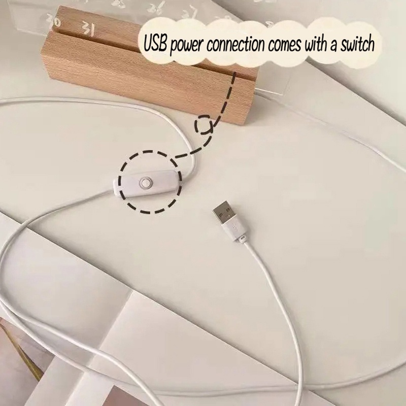 Bảng Ghi Chú Để Bàn Chất Liệu Acrylic Tích Hợp Đèn Thiết Kế Sáng Tạo