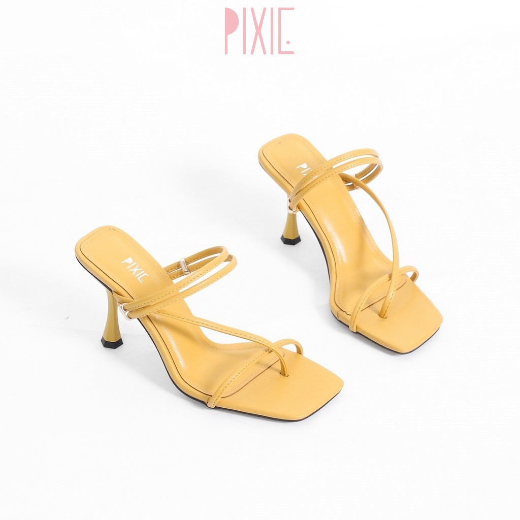 Giày Sandal Cao Gót 7cm Quai Mảnh Xỏ Ngón Pixie X483