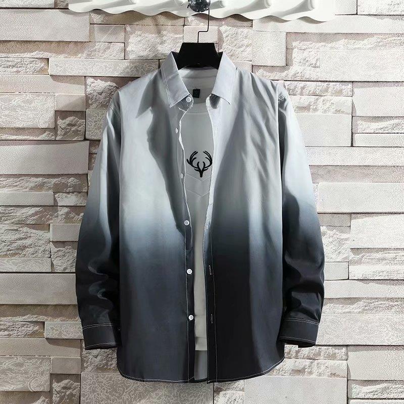 Áo Khoác Sơ Mi Tay Dài Dáng Rộng Màu Sắc Gradient Phong Cách Hàn Quốc Cho Nam Giới | BigBuy360 - bigbuy360.vn