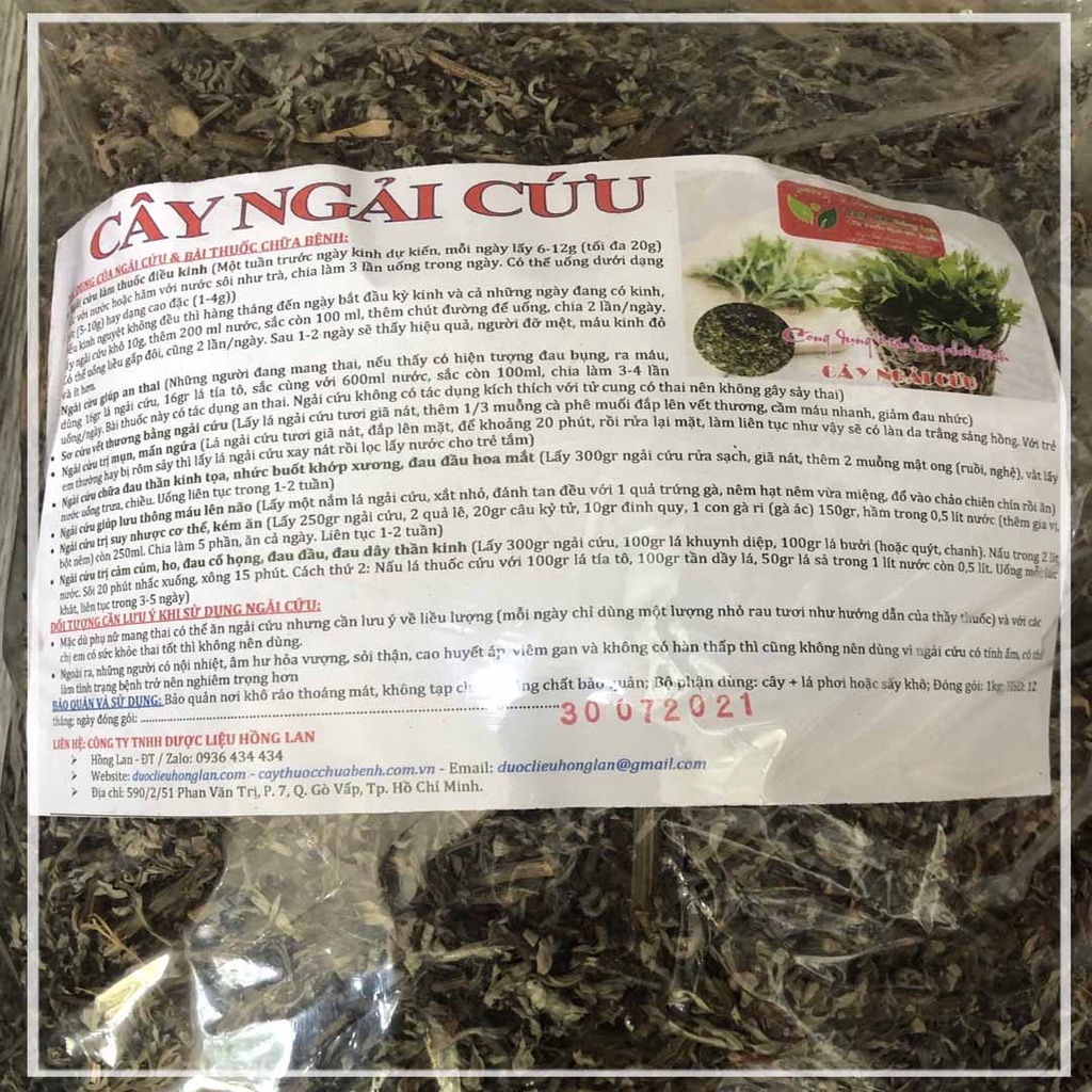 CÂY NGẢI CỨU khô sạch đóng gói 1kg - congtyduoclieuhonglan