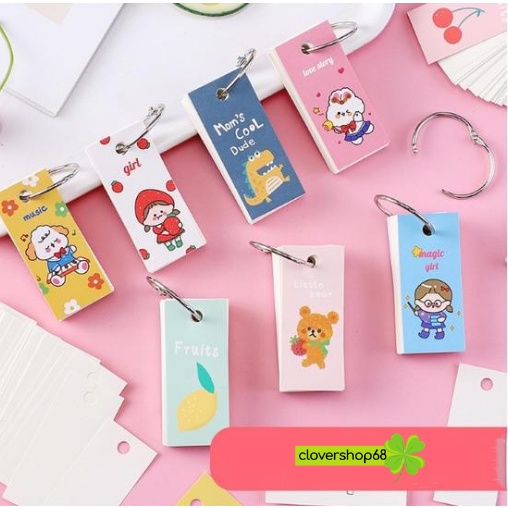 Bộ thẻ Flashcard học từ vựng tiện dụng - Thẻ học từ vựng hoạt hình🍀 Clovershop68 🍀