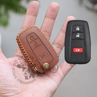 Bao da chìa khoá Toyota Corolla Cross handmade da thật, Corola Cross 010