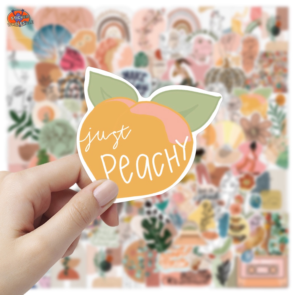 Set 100 Sticker Nghệ Thuật Bằng PVC Chống Thấm Nước Dán Trang Trí Hành Lý/Điện Thoại/ Laptop