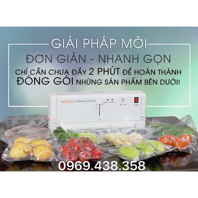 (CHÍNH HÃNG) Máy hút chân không DOUQI DZ300A hút đồ khô + túi hút chân không