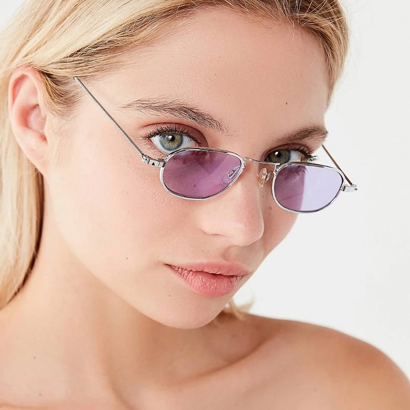 Kính Mát Gọng Kim Loại Hình Oval Phong Cách Retro Thời Trang