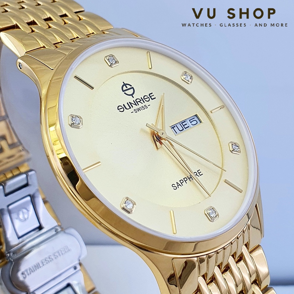 Đồng hồ nam SUNRISE 1109SB - Chính hãng, chống trầy