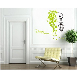 Decal dán tường trang trí tạo không gian đẹp mắt sáng tạo Chùm lá xanh