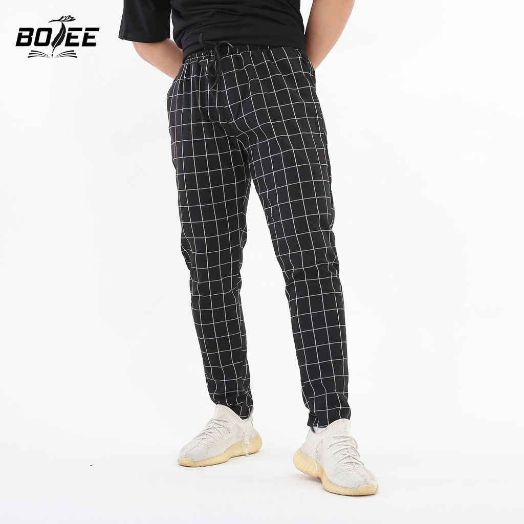 Quần Pant kẻ sọc V2 màu đen BOTEE unisex nam nữ ống suông