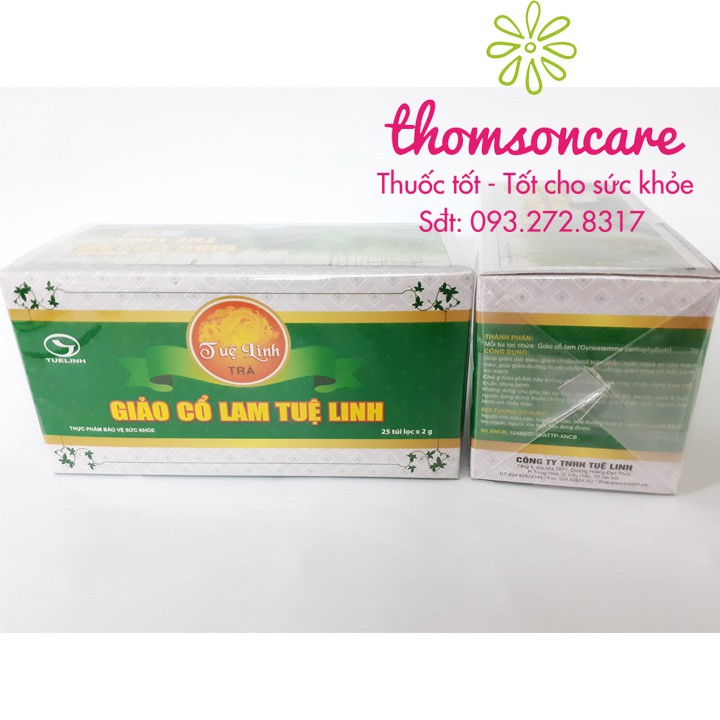 Trà giảo cổ lam Tuệ Linh - 25 túi hỗ trợ Hạ mỡ máu, giảm đường huyết