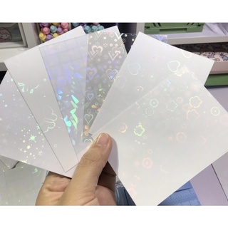 Màng cán Hologram lấp lánh trang trí sticker, toploader Size 7.5x10.5cm