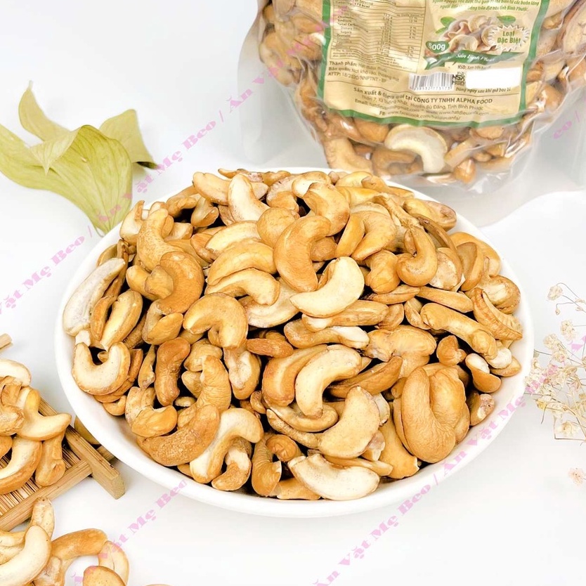 1Kg Hạt điều rang muối Stiêng loại bể vở Sạch Vỏ lụa túi Zip