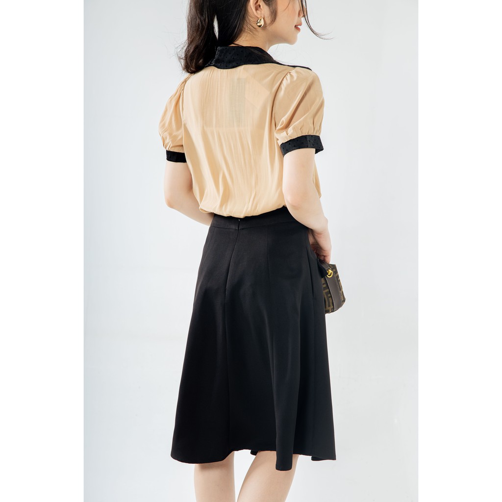 Chân váy Thiết kế công sở dáng dài 2 nắp túi phối cúc đồng CV03-HTDesign | BigBuy360 - bigbuy360.vn