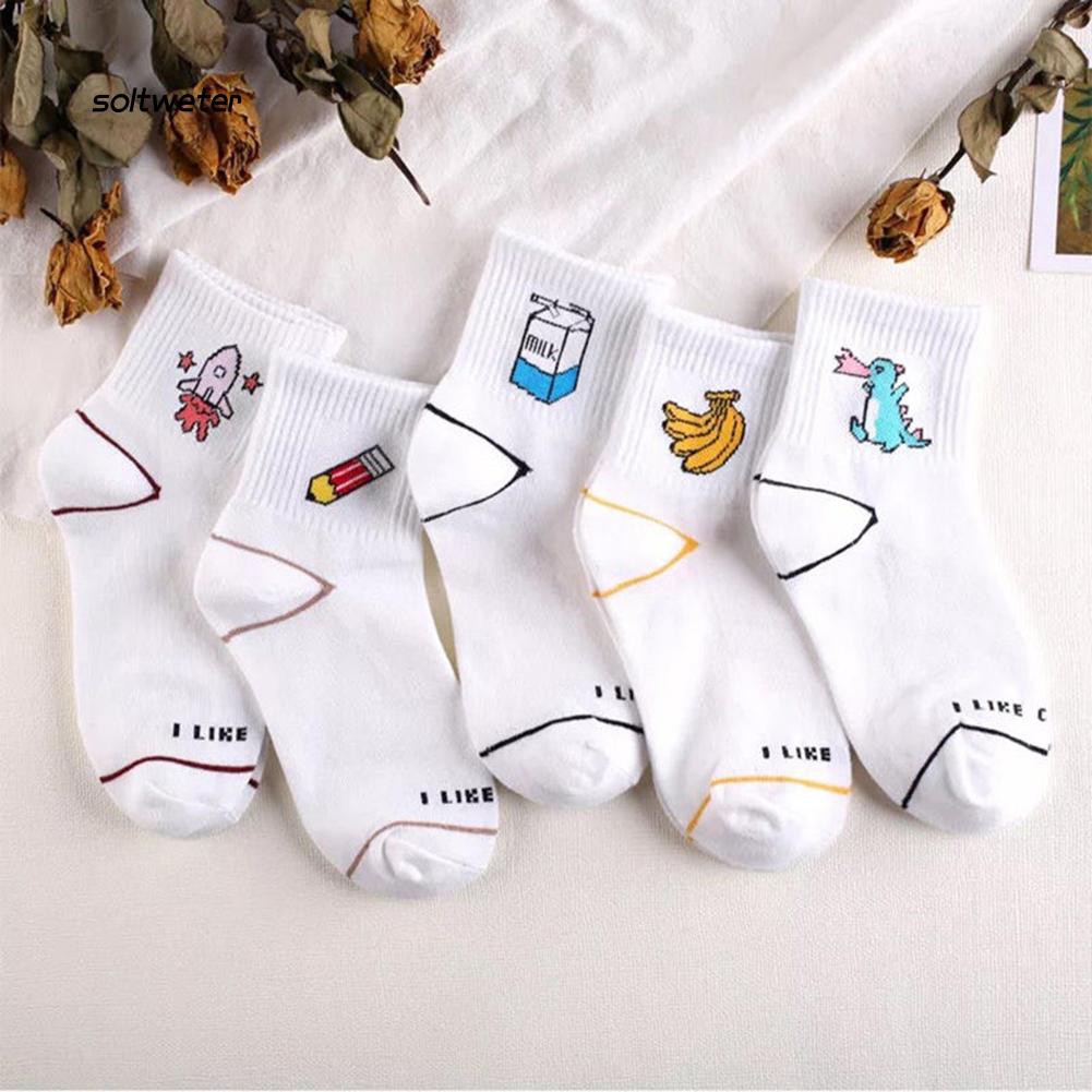 Tất chân ngắn in hình hoạt hình dễ thương cho nữ